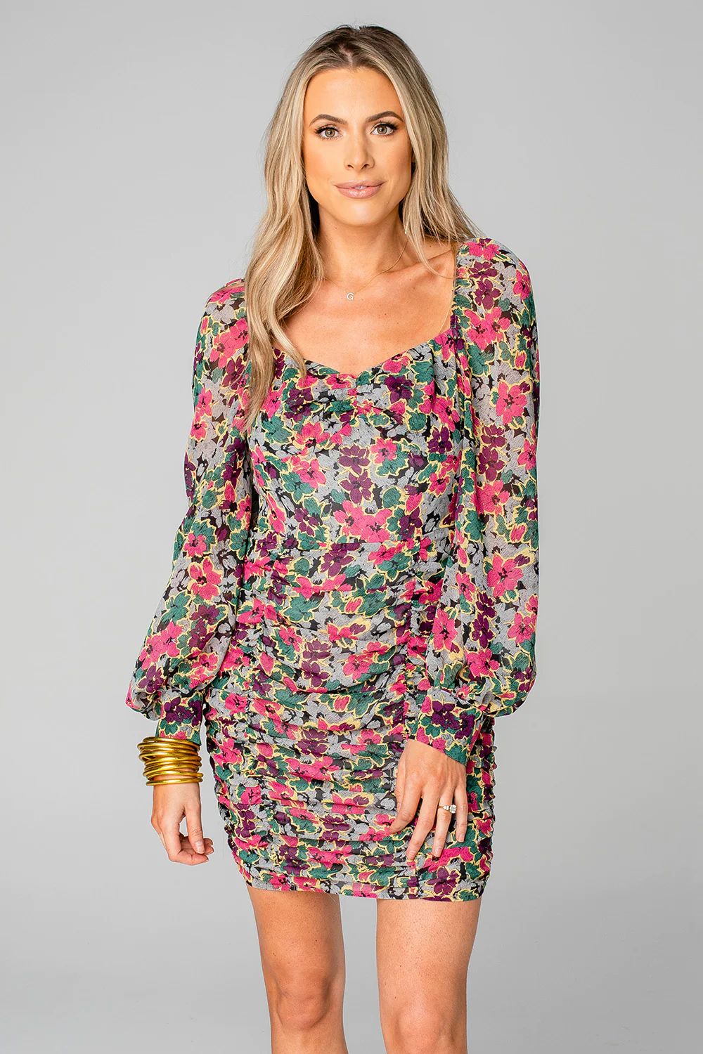 Madeline Long Sleeve Party Dress - Blooms | BuddyLove