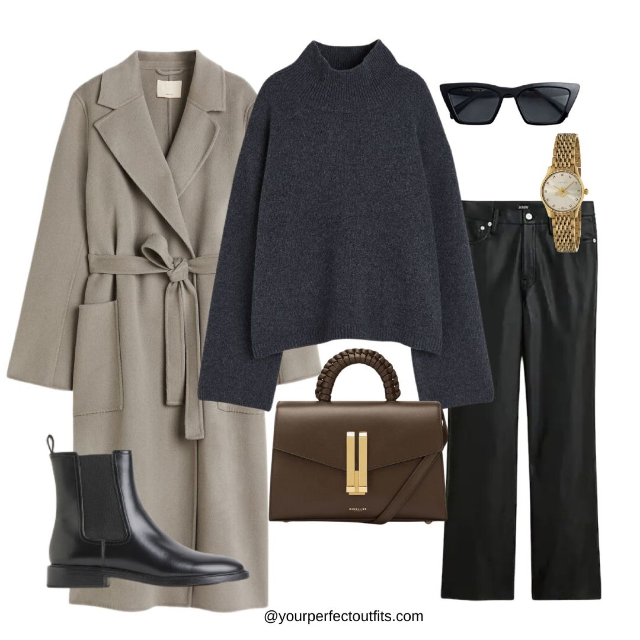 Stunning autumn winter outfit inspiration 
Beige trench, black boots and faux leather pant 

#LTKSeasonal #LTKHoliday #LTKCyberWeek