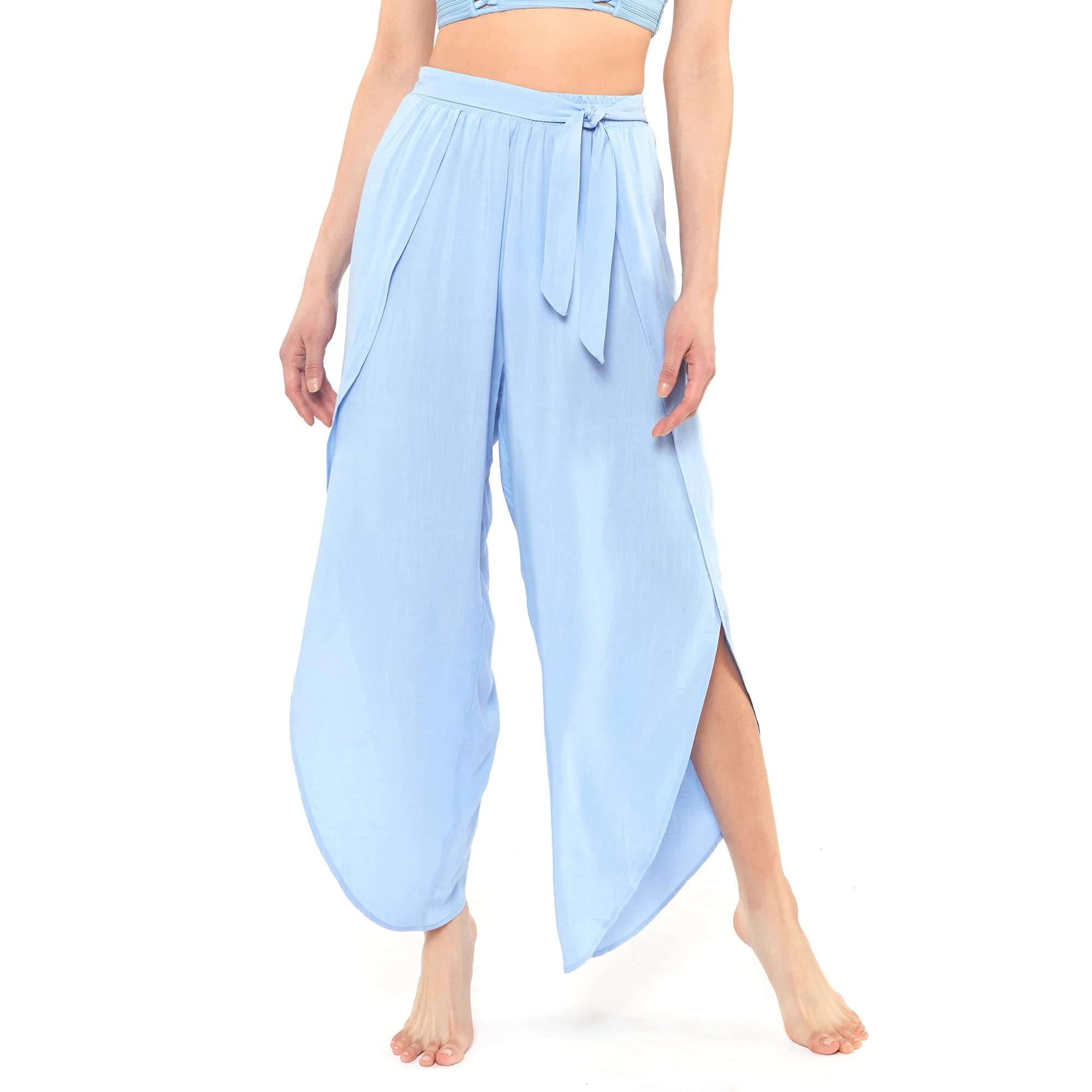 JESSICA SIMPSON Blue Contemporary Basic Solid Beach Pant, US Large, NWOT | Walmart (US)
