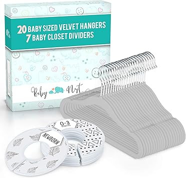 Unisex Baby Hangers and Wardrobe Dividers - The Ultimate Nursery Closet Organizer with 7X Baby Si... | Amazon (UK)