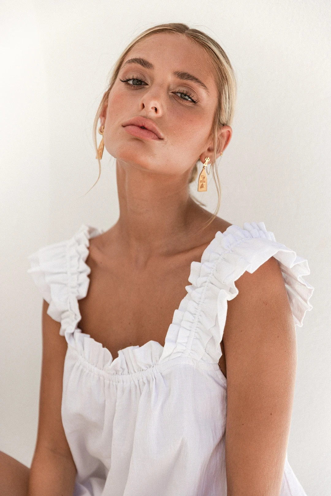 Nicolette Bridal Pajama Set // White Washed Cotton // Code: TP019 + P125 | Etsy (US)