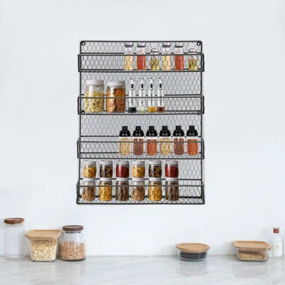 Wall Mounted 4-Tier Spice Rack Kitchen Spice Rack | Wayfair North America