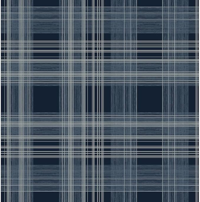 NextWall Stacy Garcia Home Rad Plaid Peel and Stick Wallpaper (Denim Blue) | Amazon (US)