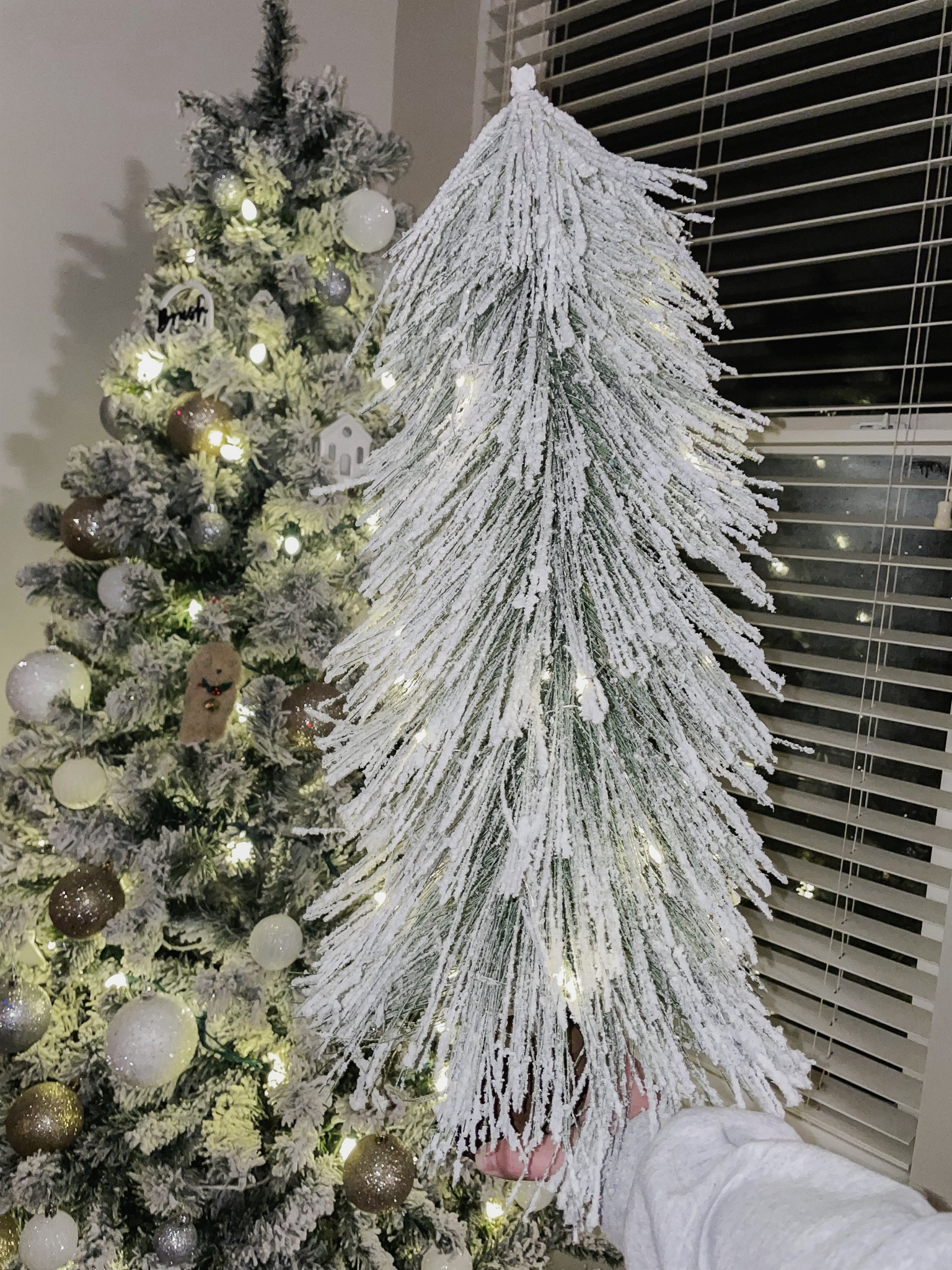 This beautiful frosted tree with lights looks amazing in any space! I styled it in a corner of my guest bathroom on the counter with a linked matching tree set from Target 🎄🎯

#LTKHoliday #LTKhome #LTKunder50
