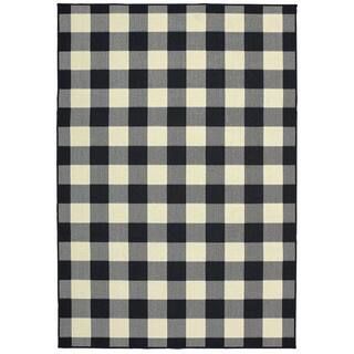 StyleWell Clio Ivory/Black 5 ft. x 8 ft. Buffalo Check Indoor/Outdoor Area Rug-871891 - The Home ... | The Home Depot