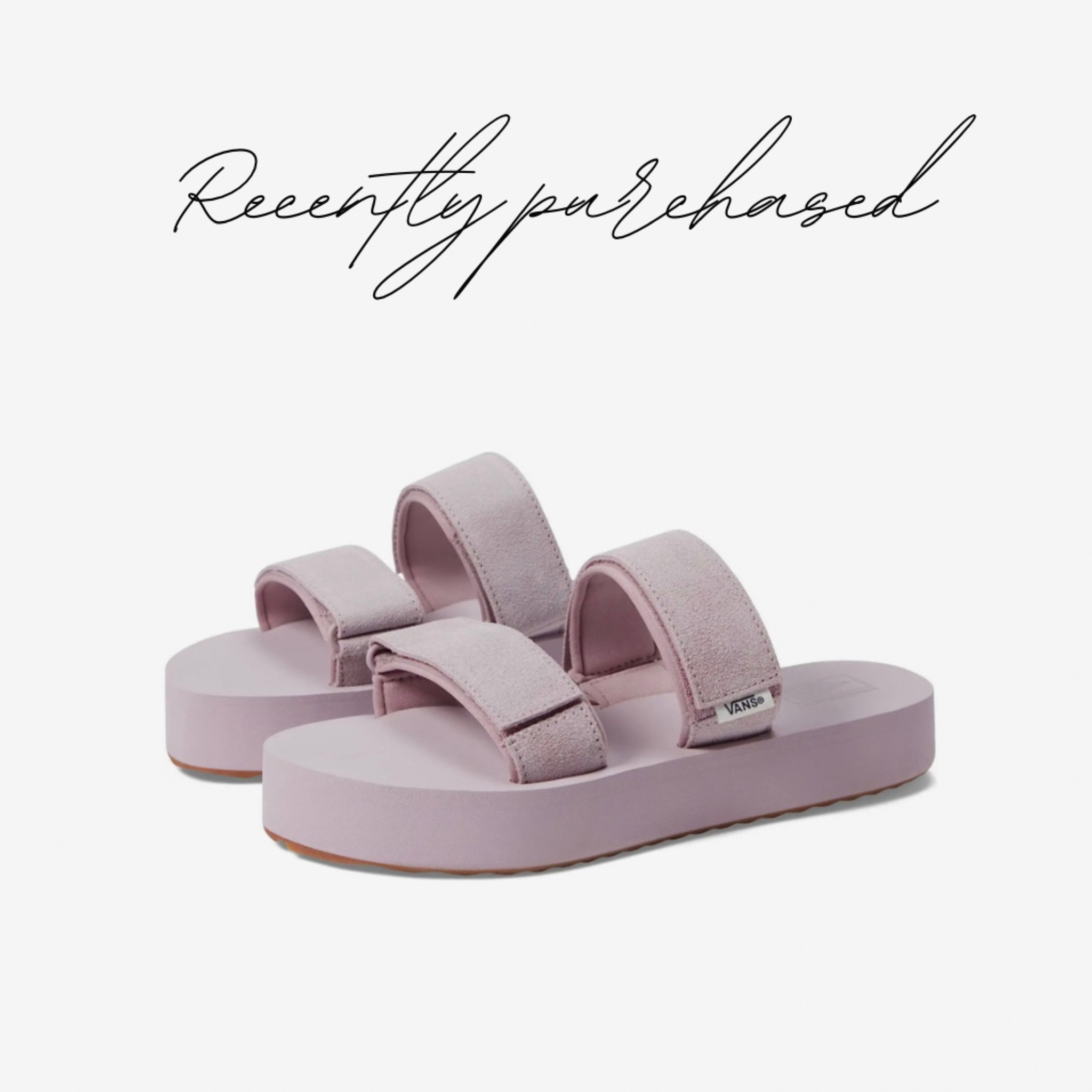 Found the cutest dusty purple VANS slides this weekend! Go up a size! 