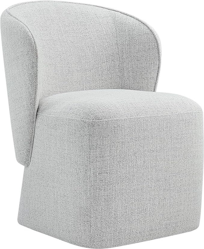 Dining Chair with Casters Morden Upholstered Fabric Wingback Armlesschairs for Diningroom Bedroom... | Amazon (US)