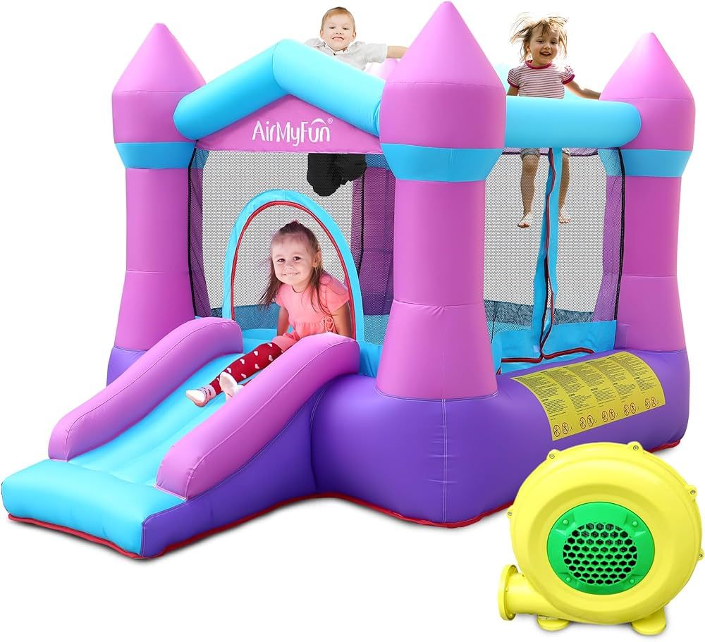 Toddler Bounce House with Blower for Kids 3-8, Inflatable Bouncy Jumping Castle with Slide, Indoo... | Amazon (US)
