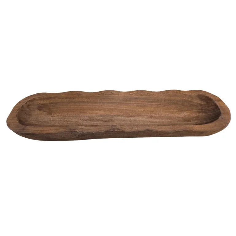 Uziass Wood Dough Bowl Decorative Centerpiece Accent 33.25X9.5X4.5 Brown | Walmart (US)