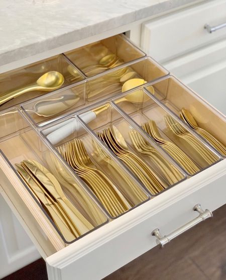 Drawer organization, kitchen organization gold flatware acrylic drawer inserts 

#LTKhome #LTKsalealert #LTKfindsunder50