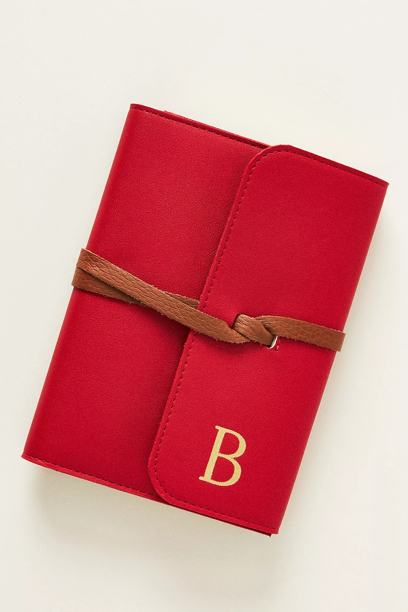 Monogram Faux Leather Wrap Lined Journal | Anthropologie (US)