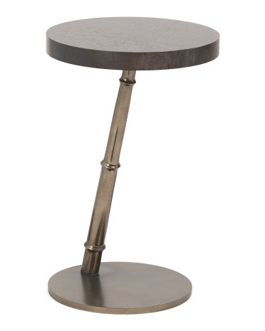 14x21.75 Ash Wood And Brass Kesden Tamo Drink Table | TJ Maxx