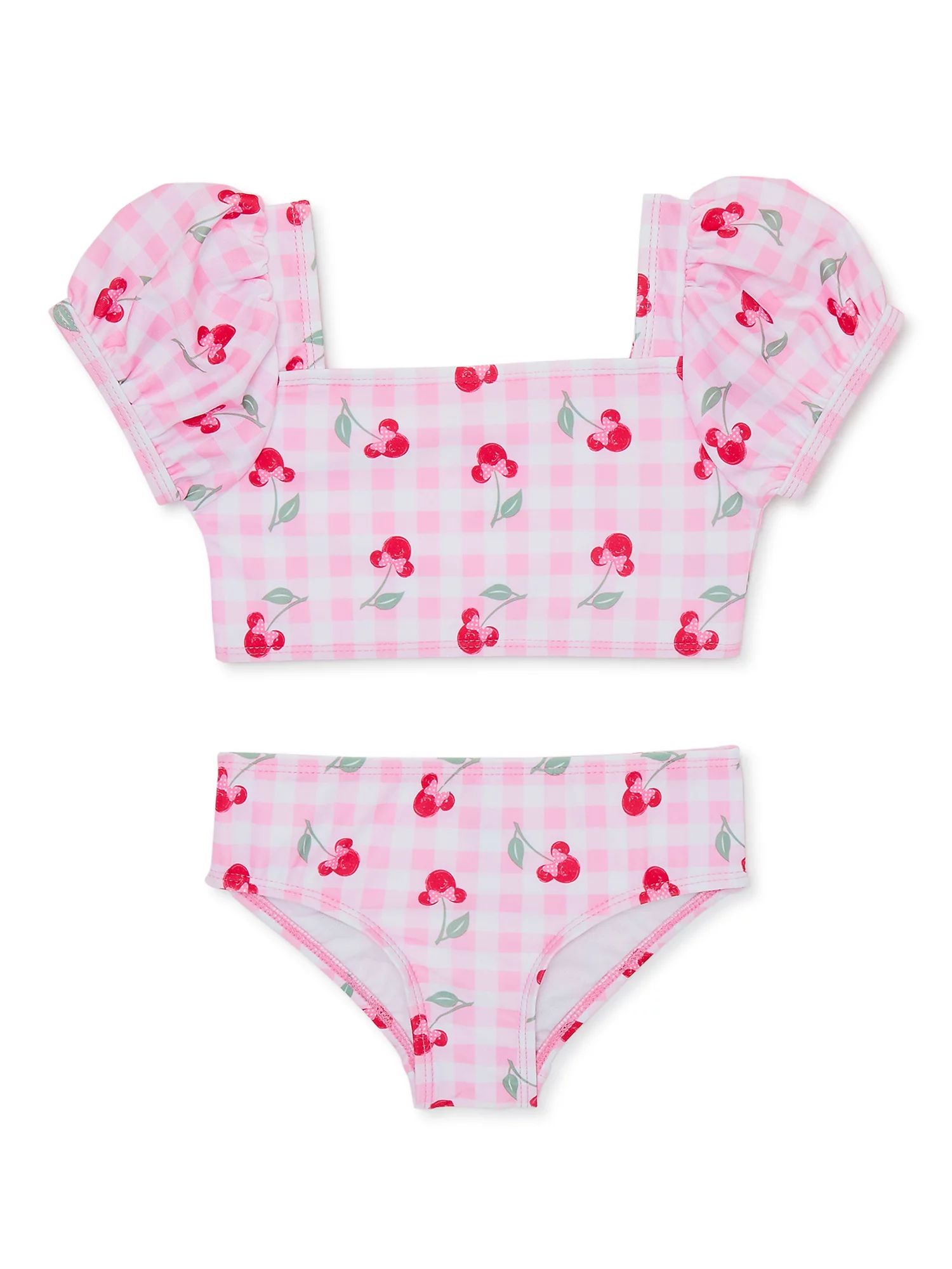 Minnie Mouse Toddler Girl Puff Sleeve Bikini, 2-Piece, Sizes 12M-5T | Walmart (US)