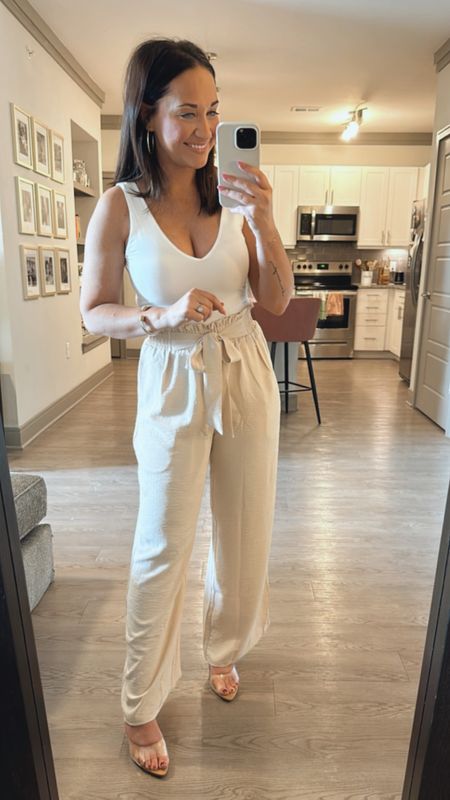 Amazon bodysuit and wide leg pants 

#LTKstyletip #LTKsalealert #LTKfindsunder50