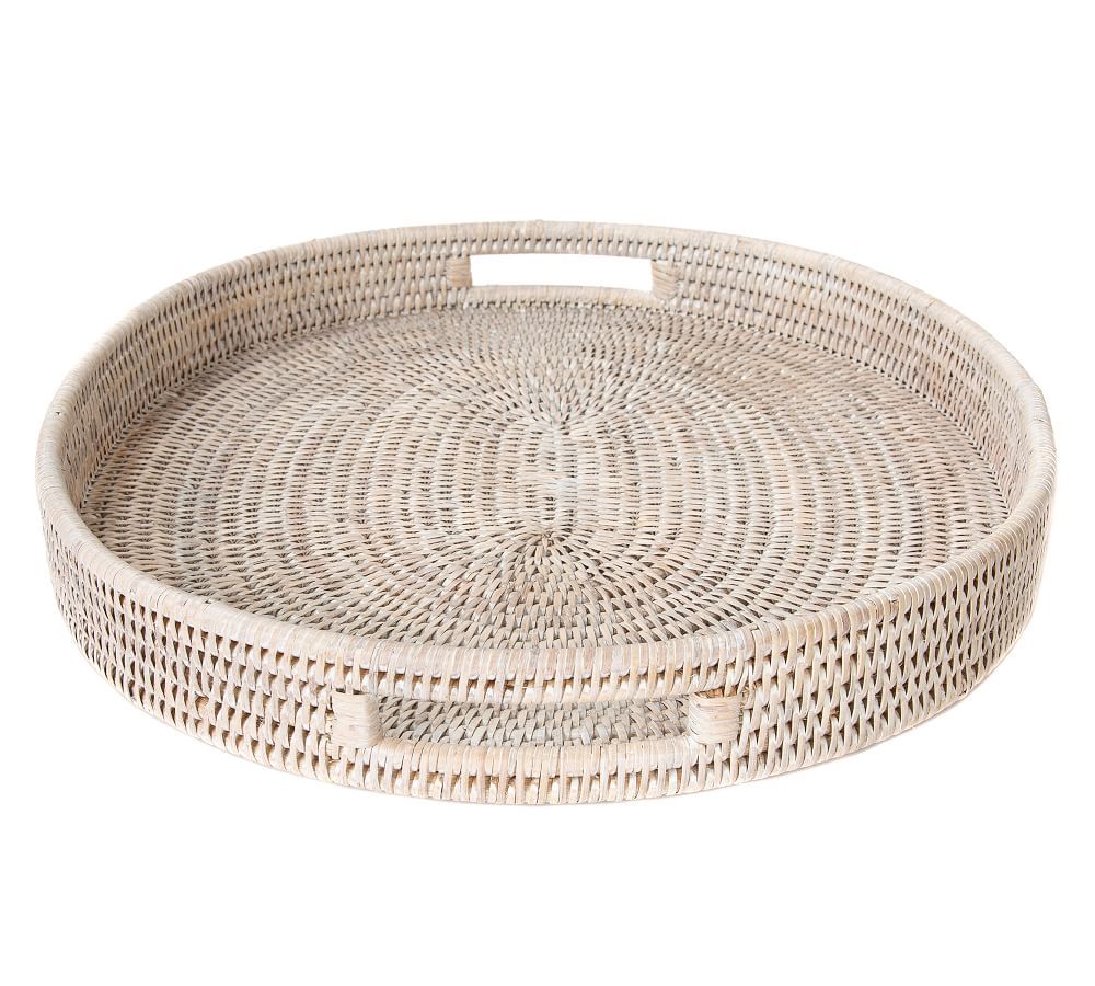 Tava Handwoven Rattan Oval Serving Tray | Pottery Barn (US)