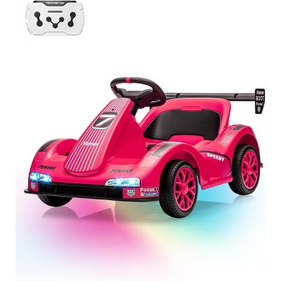 Go Kart for Kids, Electric Ride On Car with 2 Motors, Remote Control, Safety Belt & LED Lights, Toy Race Car with Speed Adjustment | Target