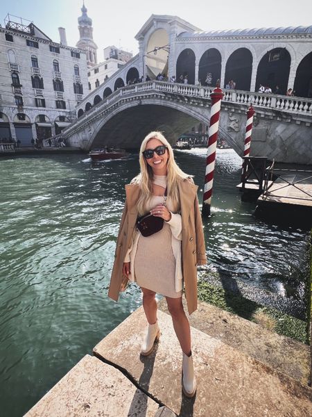 Layers are a necessity this time of year in Venice! 🌧 We luckily managed to dodge the rain most of our honeymoon in Italy, but my lug sole boots definitely came in handy-and I got so many compliments on them! Linking my sweater (which is a perfect match for these ivory boots!) and some similar dresses and jackets to recreate this look. 

#LTKshoecrush #LTKtravel #LTKstyletip