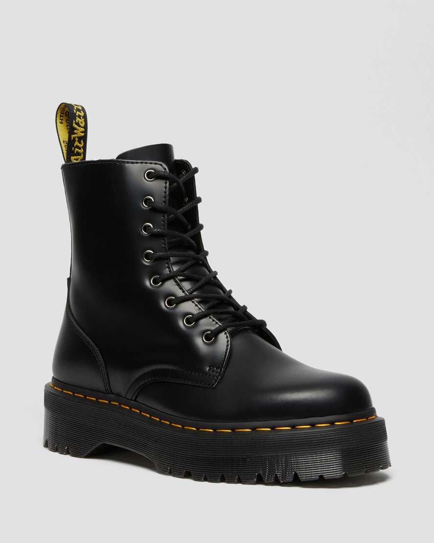 Dr. Martens, Jadon Boot Smooth Leather Platforms Boots in Black, Size W 6 | Dr. Martens