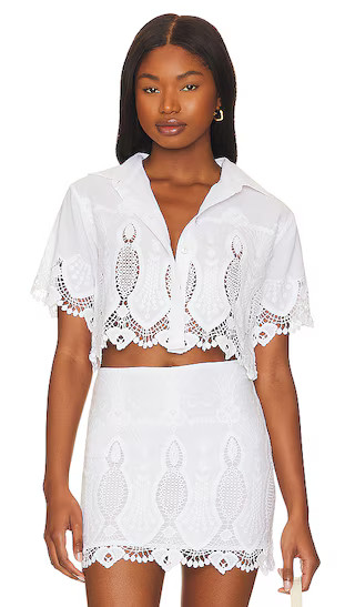 August Button Up Top in White | Revolve Clothing (Global)