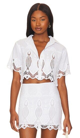 August Button Up Top in White | Revolve Clothing (Global)