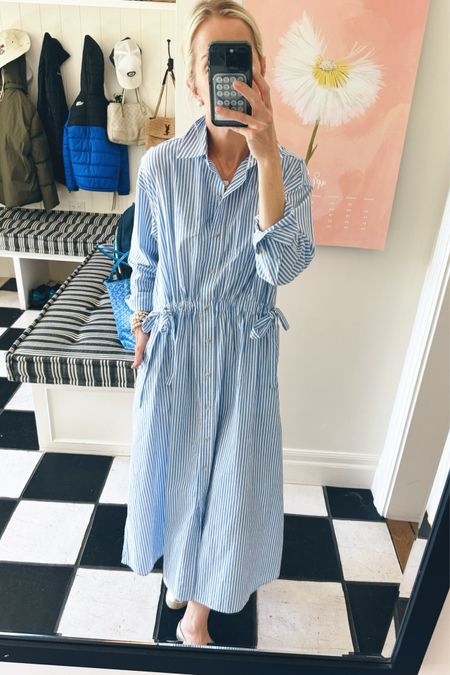 Striped collared shirt dress from Target with a tie waist situation. Loving for Spring meetings or a lunch! Runs big. Gretchen sized down one and is in an xs. 




Spring outfit
Spring dress
Shirt dress

#LTKover40 #LTKxTarget #LTKstyletip