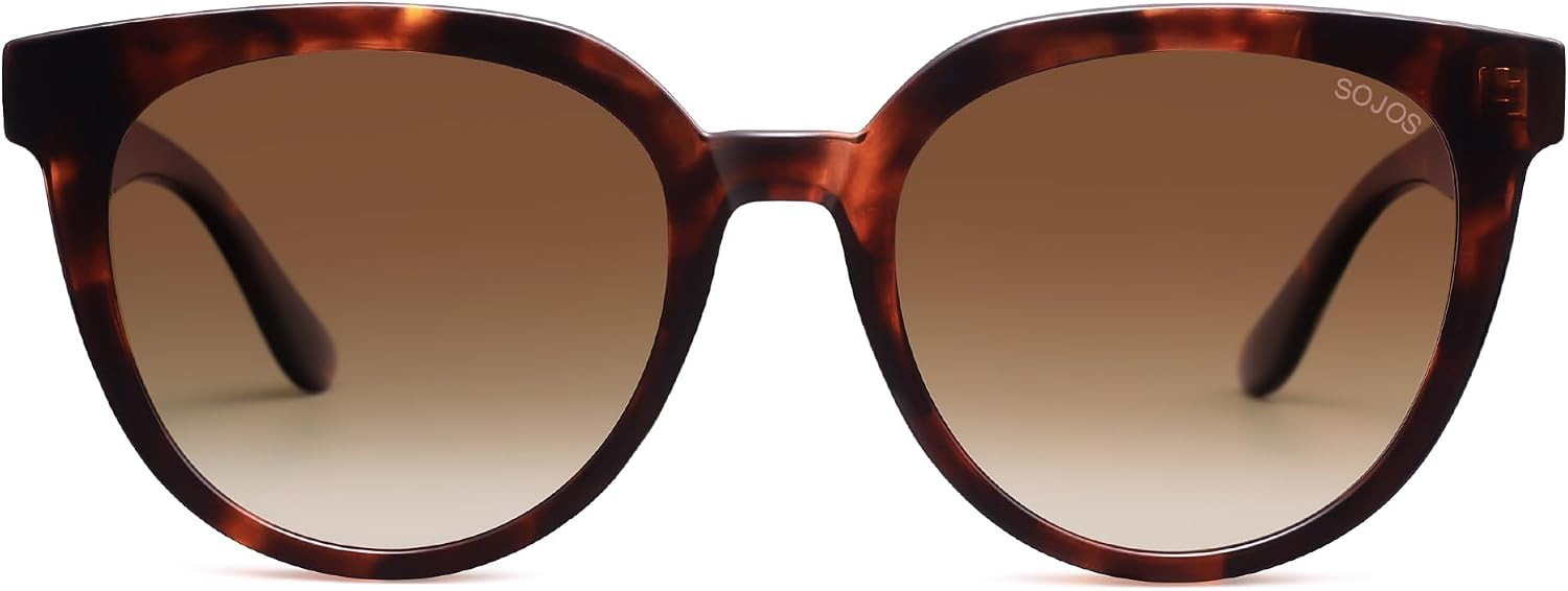 SOJOS Trendy Cat Eye Round Polarized Sunglasses for Women Fashion UV Protection Sunnies Sunglasses SJ2175 | Amazon (US)