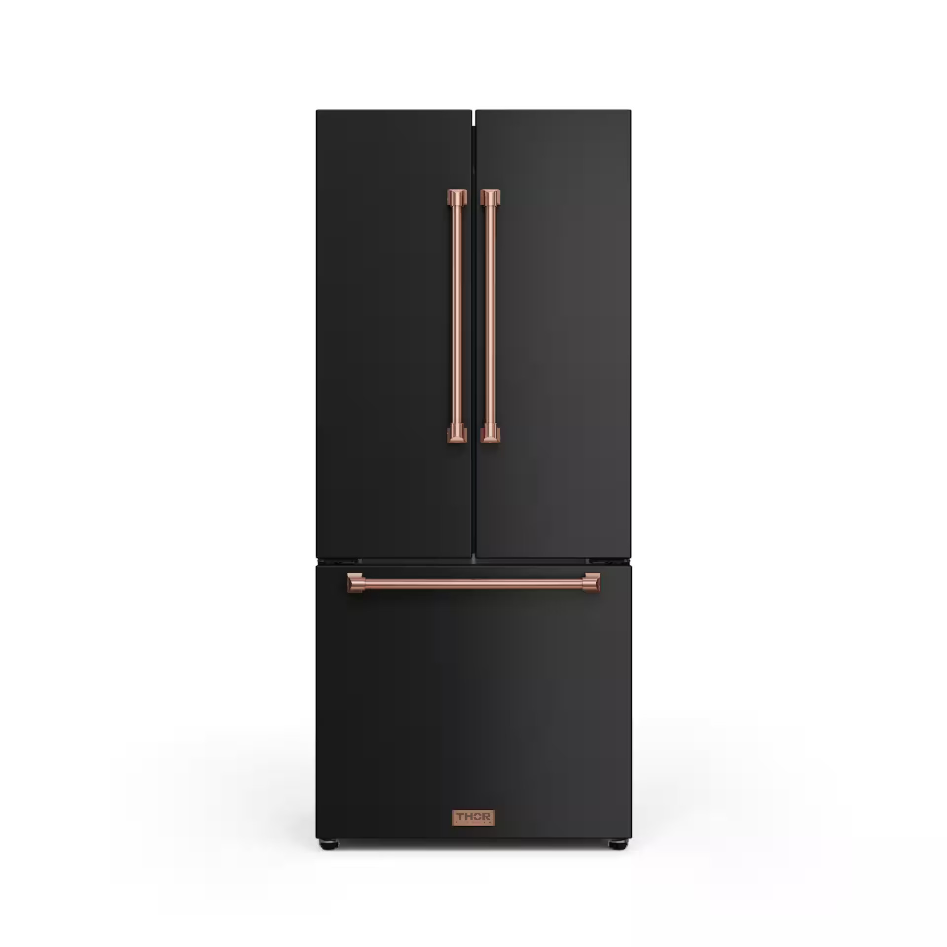Gordon Ramsay Series by Thor Kitchen 17.5 Cu. Ft. Counter Depth Refrigerator with Rose Gold Hardware - Black | Best Buy U.S.