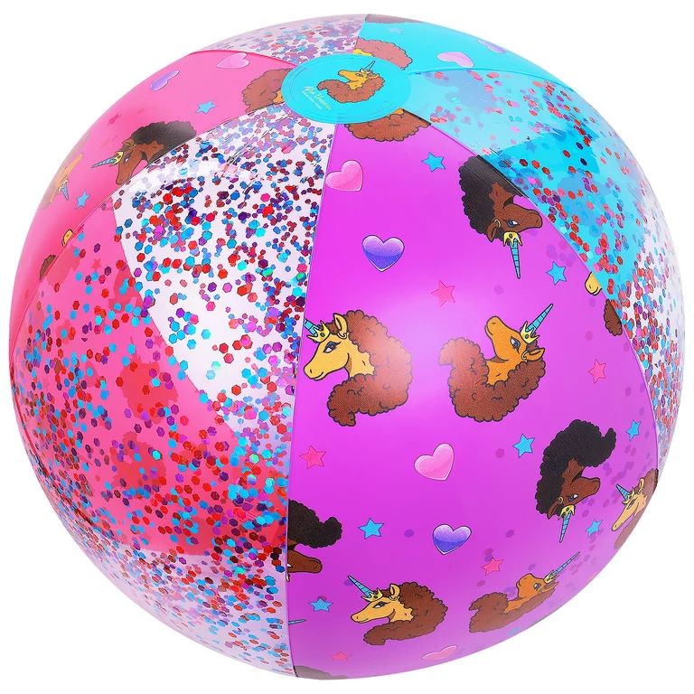 Afro Unicorn 24” Beach Ball – Pool Toy – Girls – Multicolor | Walmart (US)