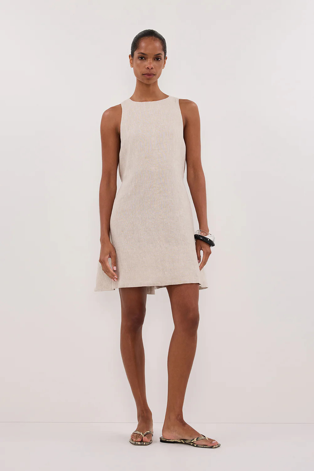 ISABELLE NATURAL MINI LINEN DRESS | DISSH