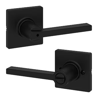 Kwikset Casey Matte Black Interior Bed/Bath Privacy Door Handle | Lowe's