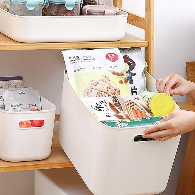 Storage Boxes,Rectangular Box, Set of 3 Plastic Studio Baskets Organiser For Kitchen, Home, Offic... | Amazon (UK)