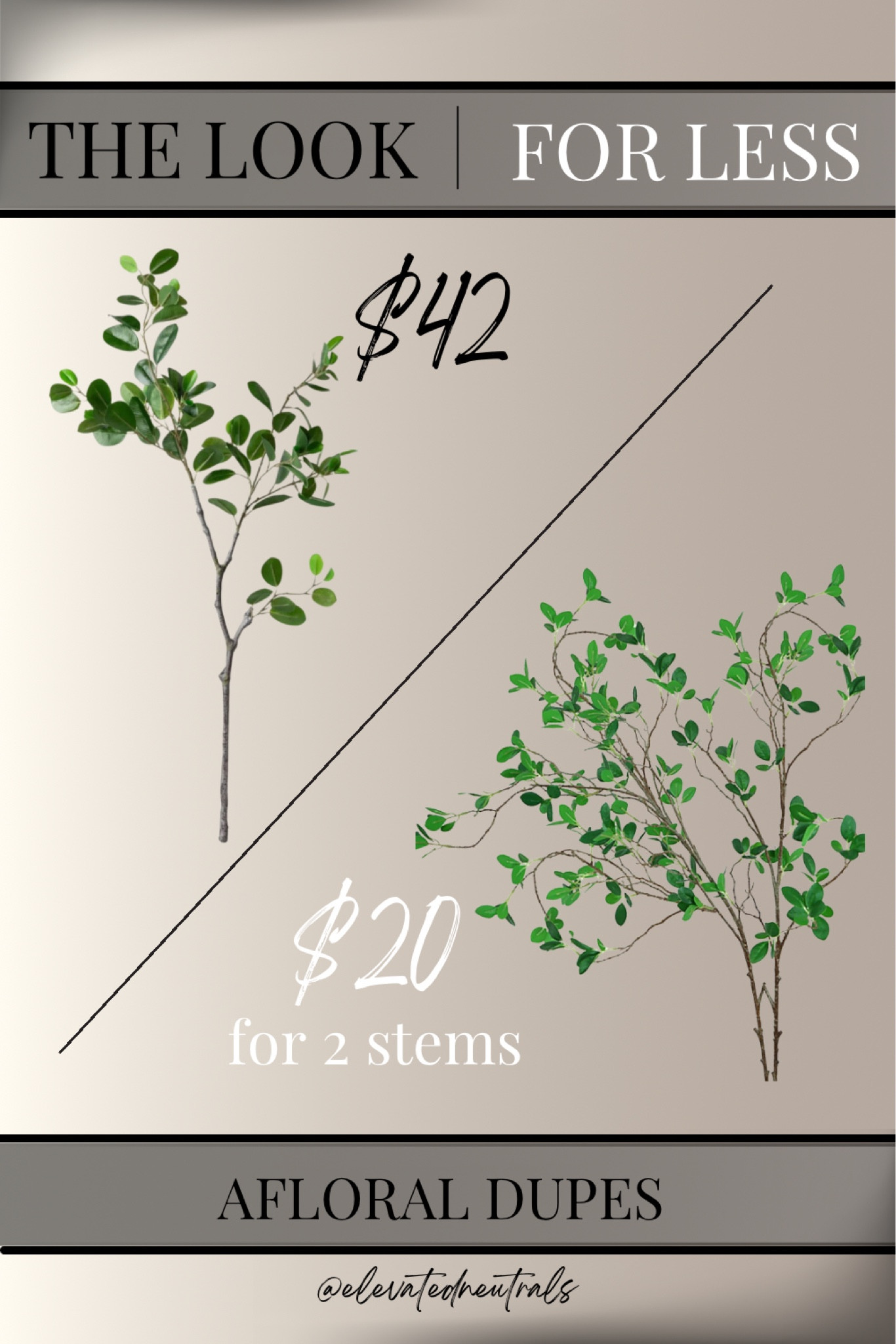 Get the Look for Less. These Afloral Italian Ficus branches are nearly identical to this more affordable option (priced for 2 stems). Either Greenery is perfect for your Spring or Summer centerpieces.

#LTKSeasonal #LTKHome