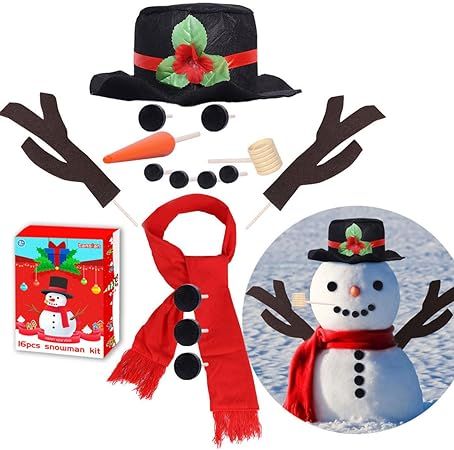Lansian 16Pcs Christmas Snowman Decorating Making Kit Snow Toys Outdoor Fun Kids Christmas Winter... | Amazon (US)