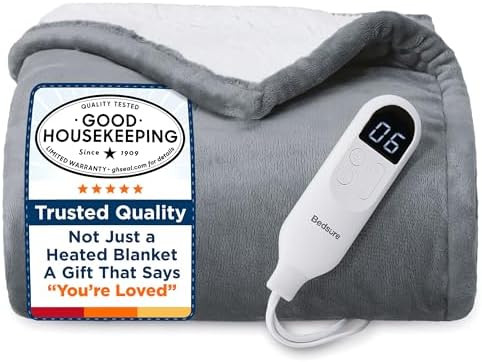 Bedsure Heated Blanket Throw Blanket - Fast Heating Electric Blanket, Soft Flannel Heated Throw w... | Amazon (US)