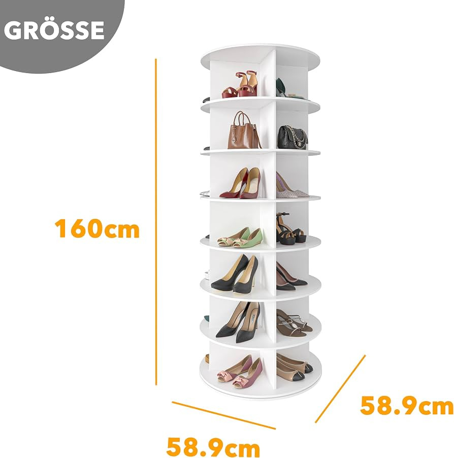 SpaceAid 7 Tier Rotating Shoe Rack Tower, Spinning Shoe Display Lazy Susan, Revolving 360 Shoe Ra... | Amazon (US)