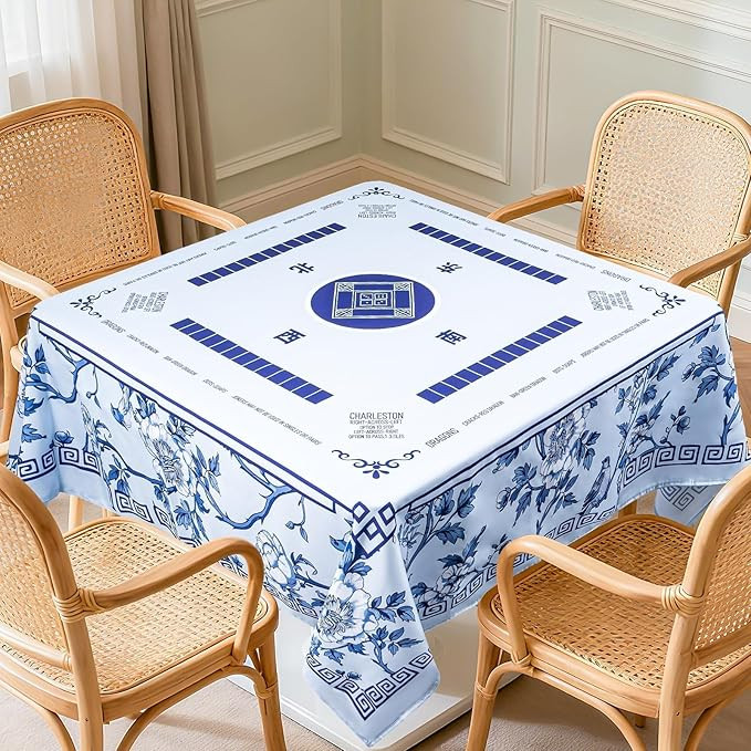 55 x 55 in Mahjong Tablecloth, Florals Card Table Mat, Multi Purpose Game Table Cover, Mahjong Pa... | Amazon (US)