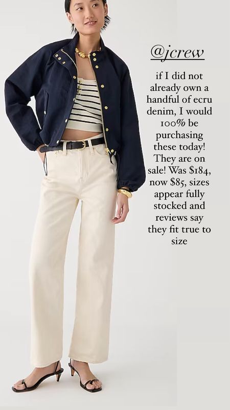Love, ecru denim and love J.Crew denim, and love a sale… 

This is all three 
fully stocked in sizes was $184 now 43% off and only $85 says fit true to size 

but ONLY TODAY!

#LTKOver40 #LTKStyleTip #LTKSaleAlert