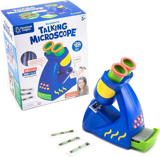 Educational Insights GeoSafari Jr. Talking Kids Microscope, Preschool STEM Toy, Featuring Bindi I... | Amazon (US)