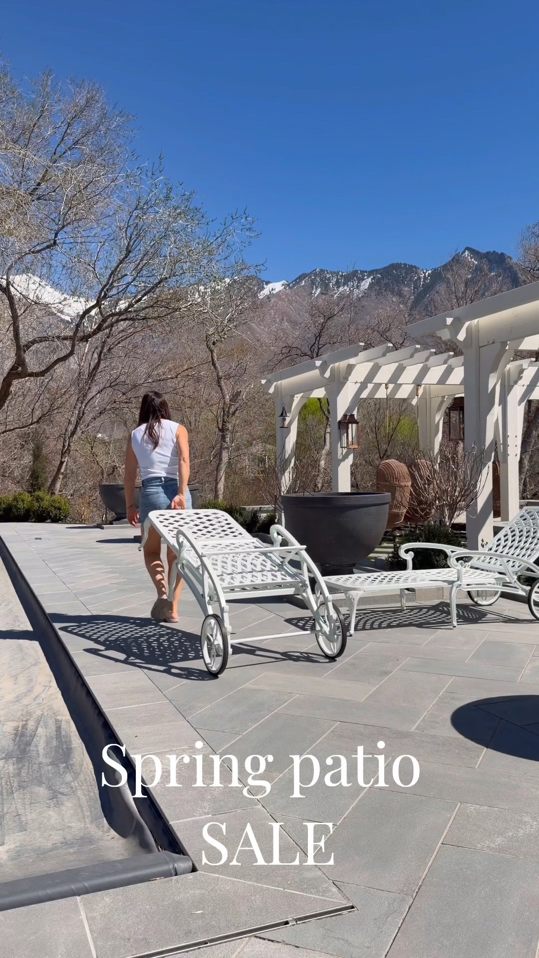 Rolling rust proof loungers come in white and black. 
Striped cushions 
Scallop pool umbrella 
Hanging egg chairs all on sale @Wayfair 


#wayfairpartner #wayfair #ad

#LTKSaleAlert #LTKSeasonal #LTKHome