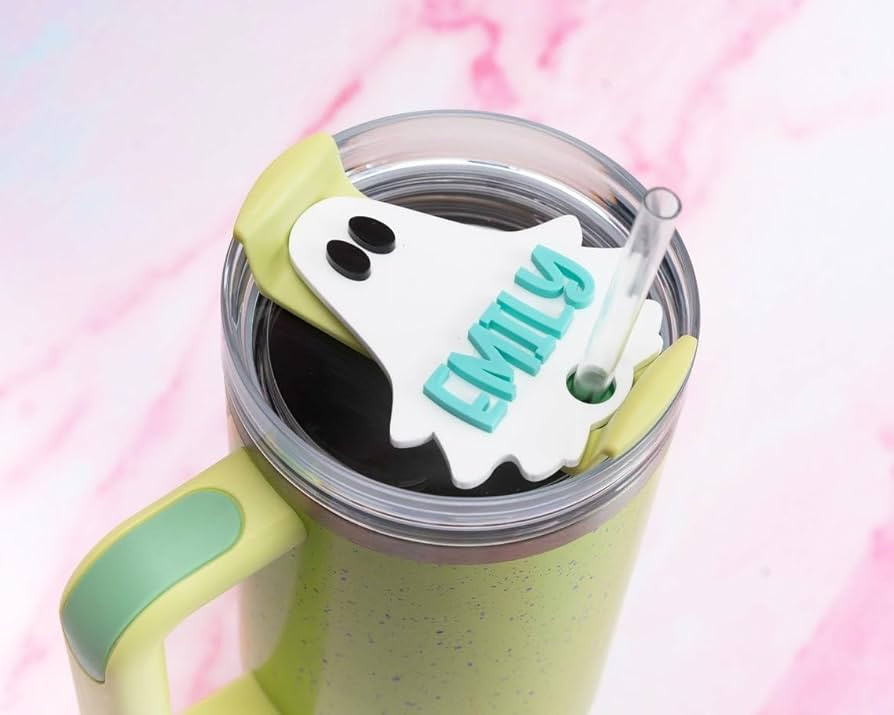 Ghost Tumbler Name Plate - Custom Tumbler Name Tag 30 or 40 oz - Halloween Name Topper - Personal... | Amazon (US)