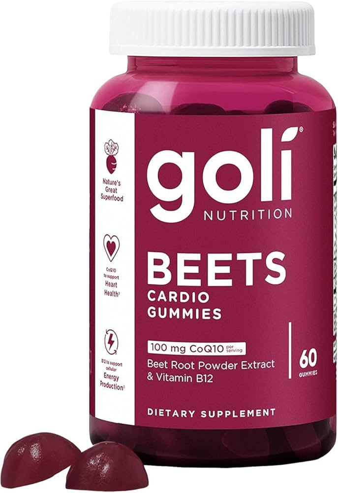 Goli Nutritional Supplement, Beets Cardio Gummy - 60 Count - 100mg CoQ10 & Beet Root Extract - Gl... | Amazon (US)