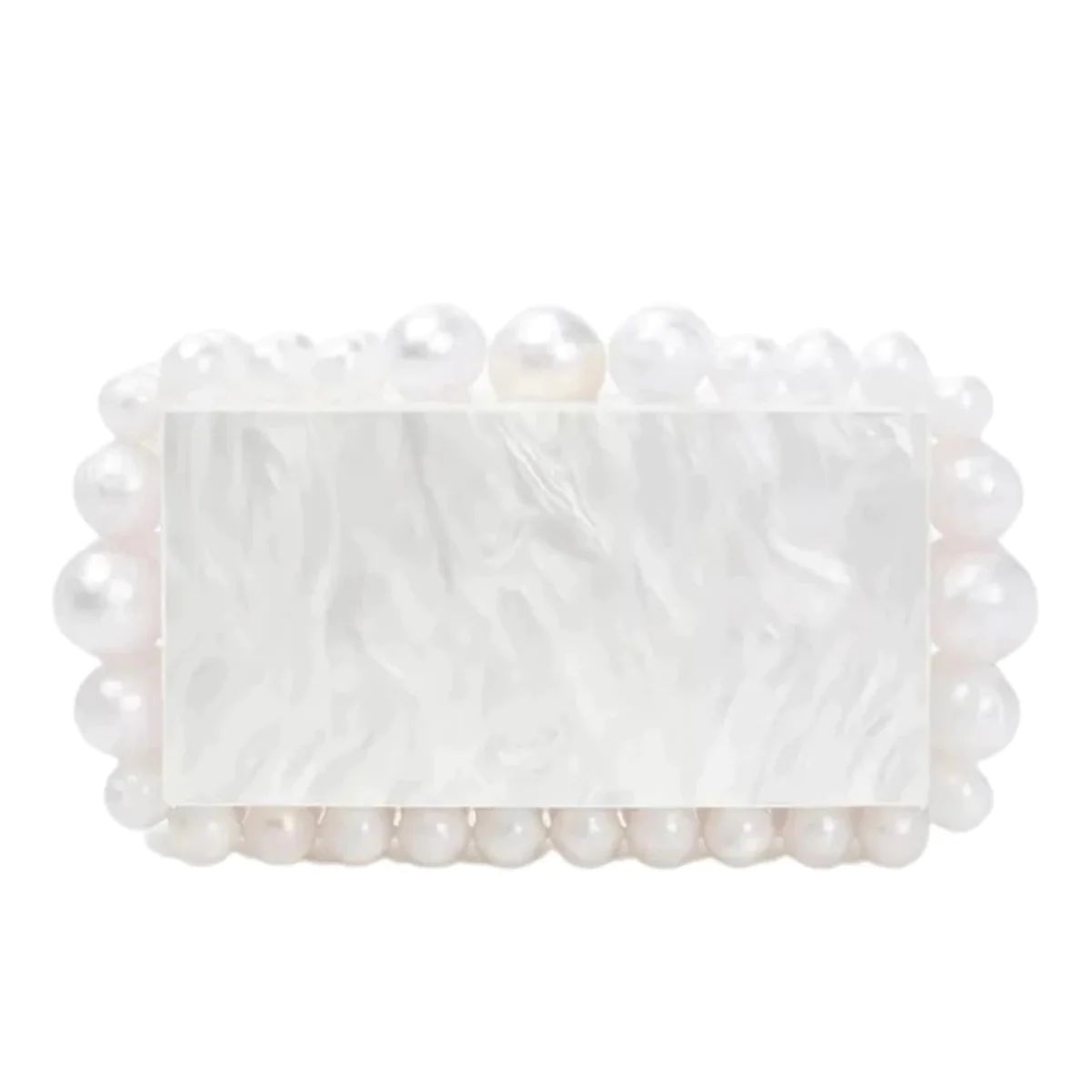 Marbled White Acrylic Bubble Clutch | Sea Marie Designs