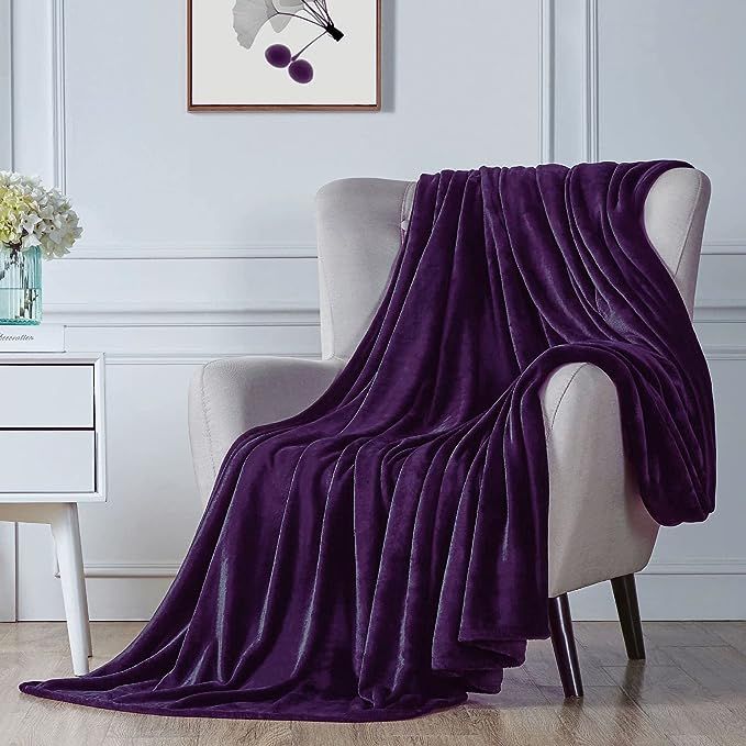 Walensee Fleece Blanket Plush Throw Fuzzy Lightweight (Throw Size 50x60 Purple) Super Soft Microf... | Amazon (US)