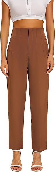 Kusogiay High Waist Dress Pant for Women Business Trousers Work Office Pants with Pockets | Amazon (US)