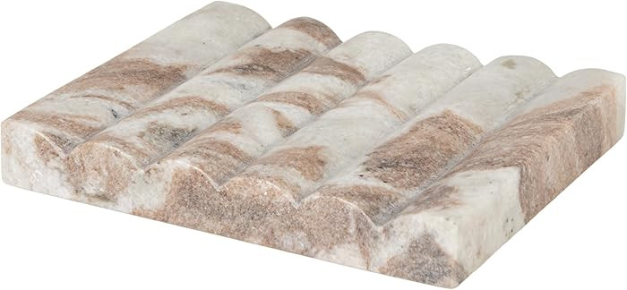 Creative Co-Op Hand-Carved Marble Soap Dish, Brown | Amazon (US)
