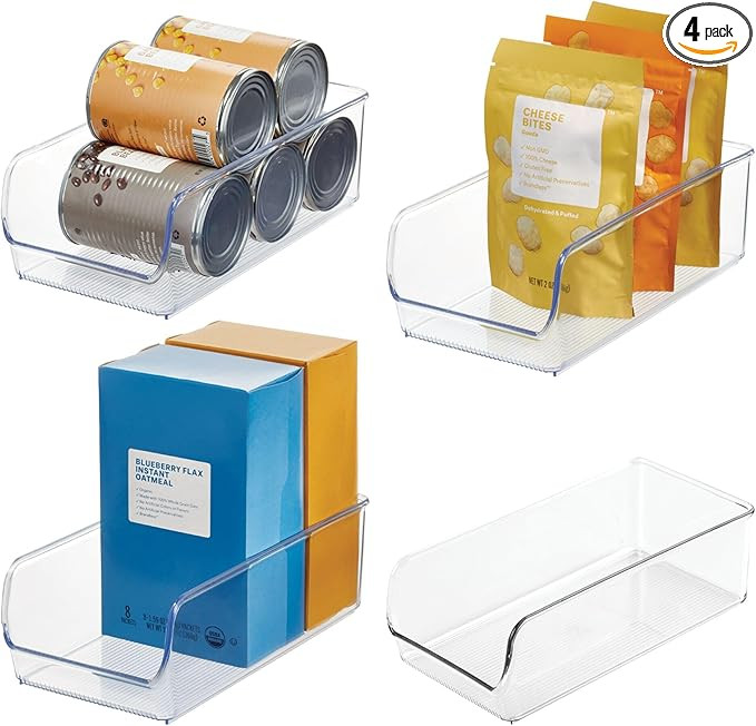 iDesign Pantry Bin for Kitchen or Cabinet Storage - Set of 4 - Clear | Amazon (US)