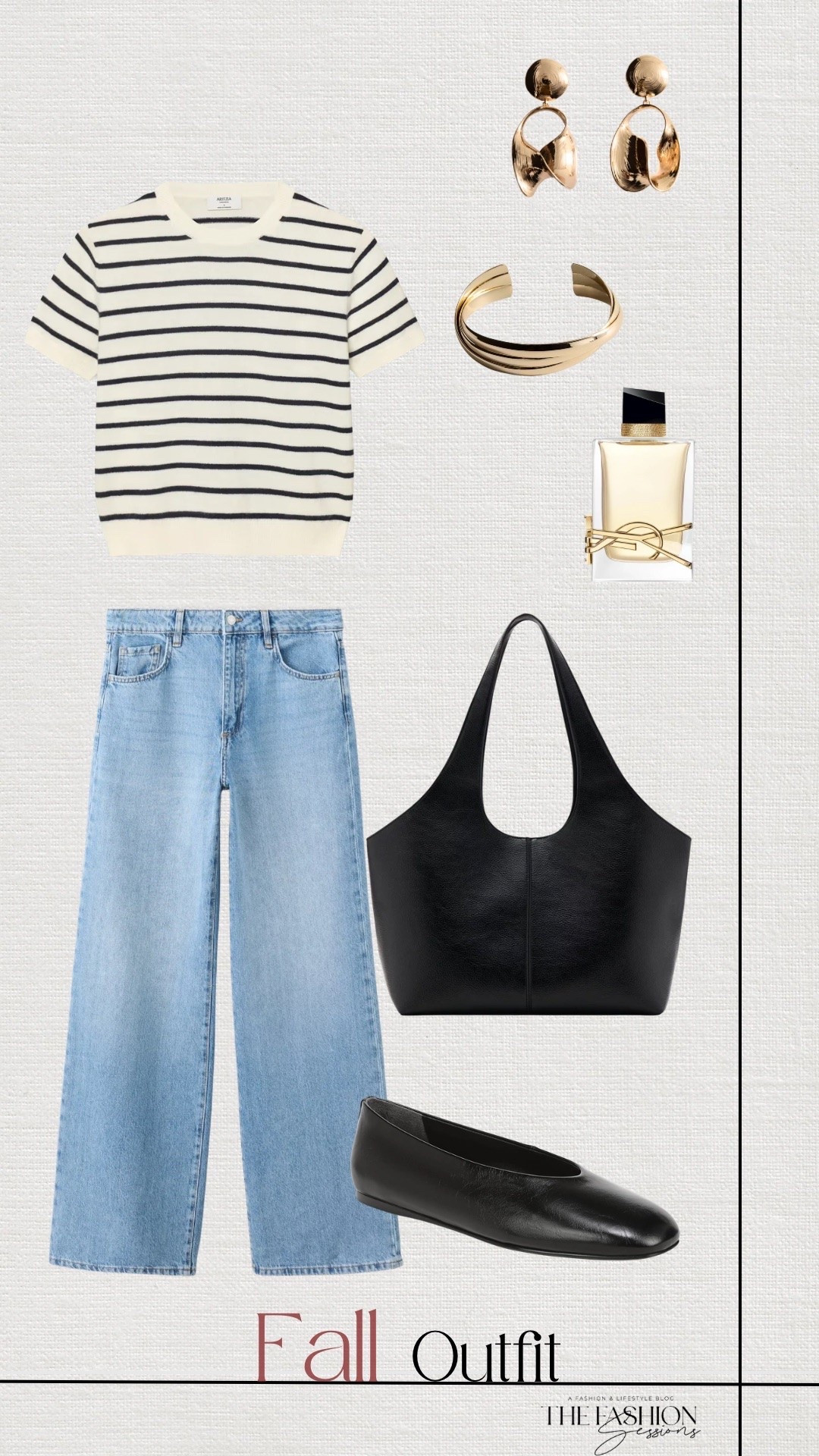 Fall Outfit | Striped Sweater Shirt | Denim Jeans | Ballet Flats | Large Tote Bag |

#LTKgrwm #LTKSeasonal #LTKootd