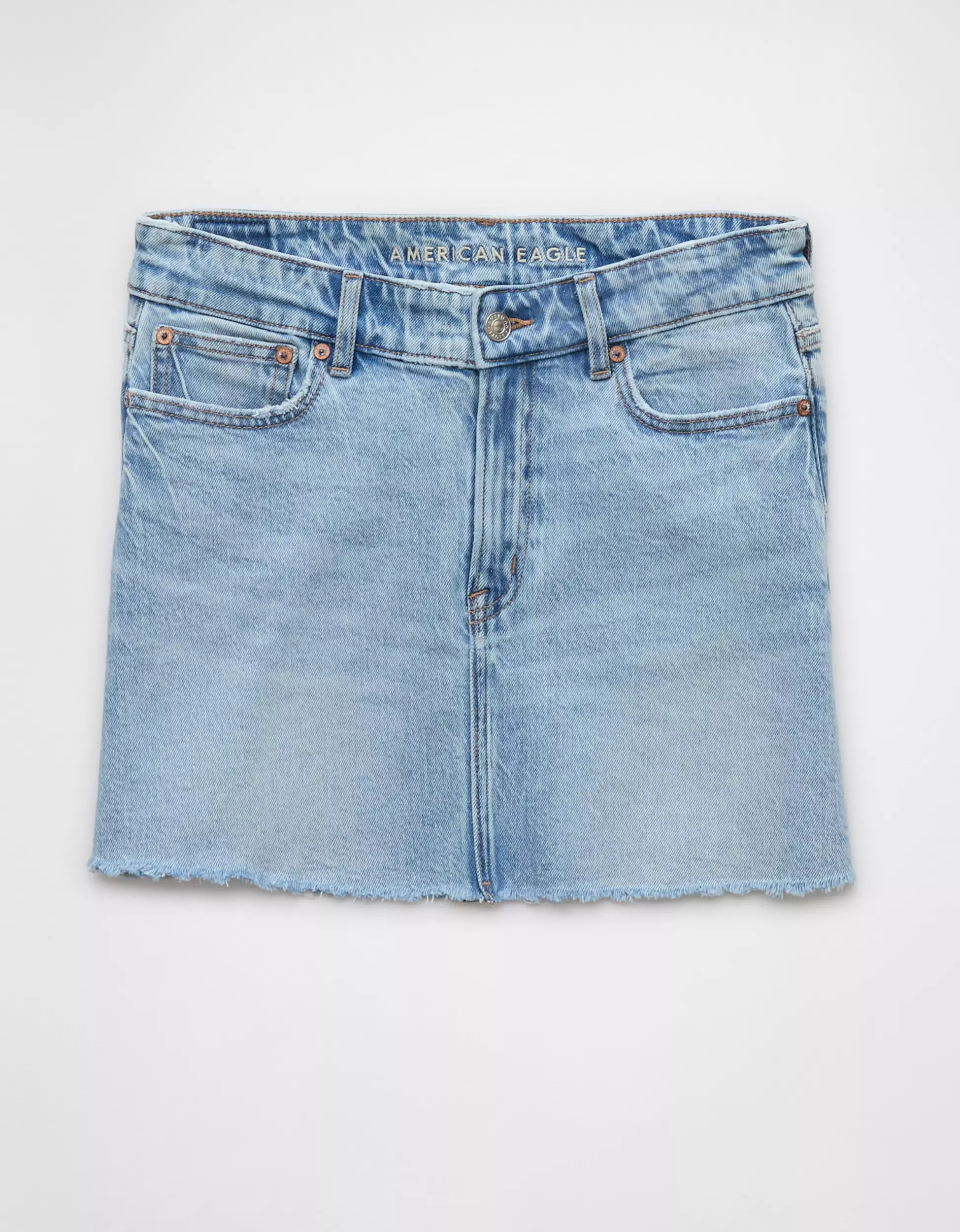 AE Stretch High-Waisted Perfect Denim Mini Skirt | American Eagle Outfitters (US & CA)