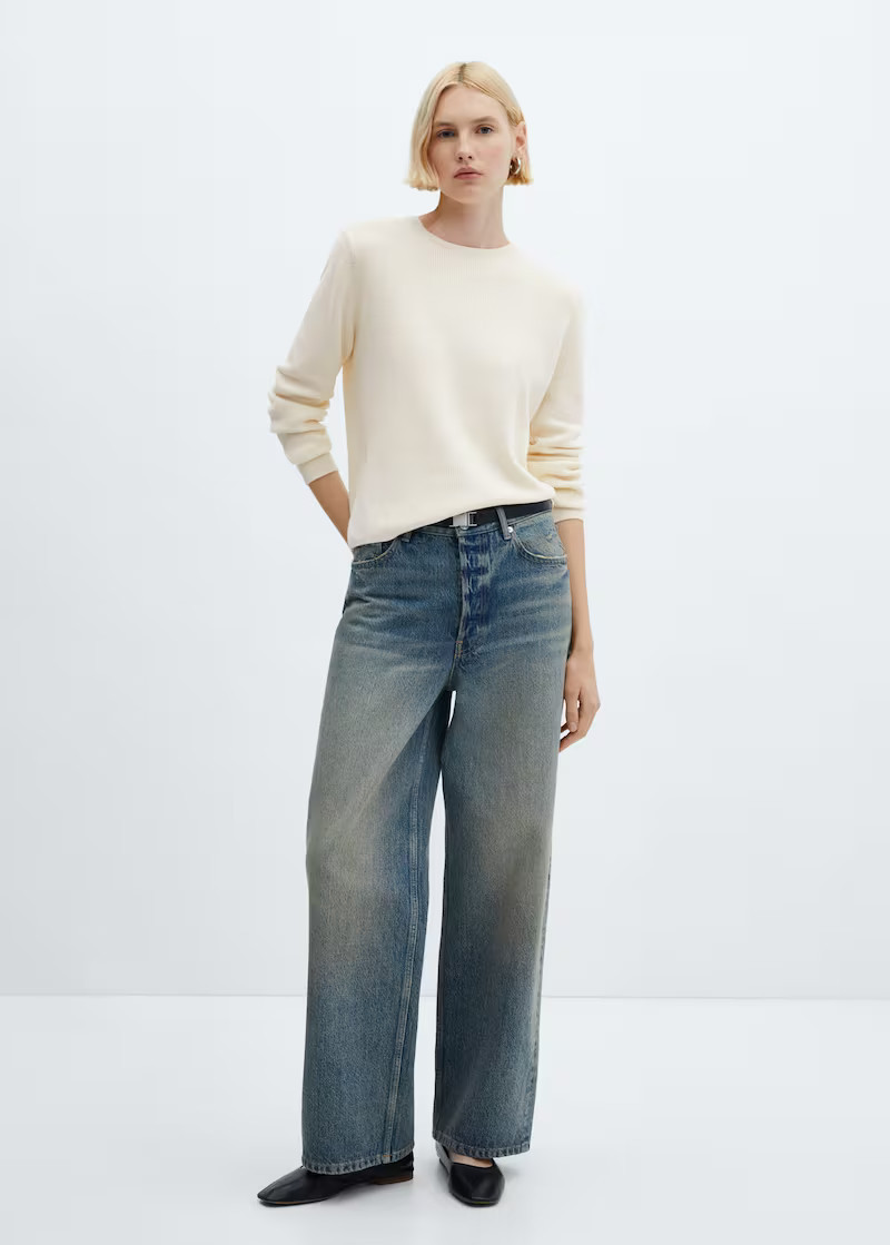 Round neck knit sweater -  Women | Mango USA | MANGO (US)