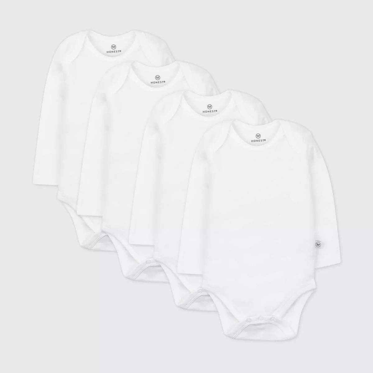 Honest Baby 4pk Organic Cotton Long Sleeve Bodysuit - White | Target